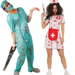 Disfraces en pareja de Médico y Enfermera Zombie