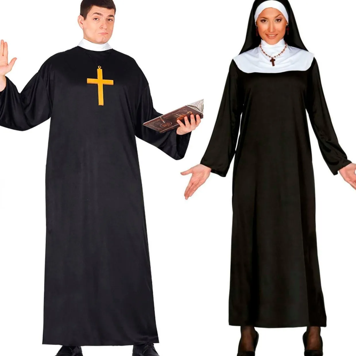 Disfraces en pareja de Monja y Cura