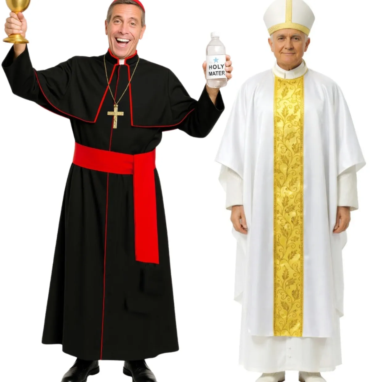 Disfraces en pareja de Papa y Cardenal