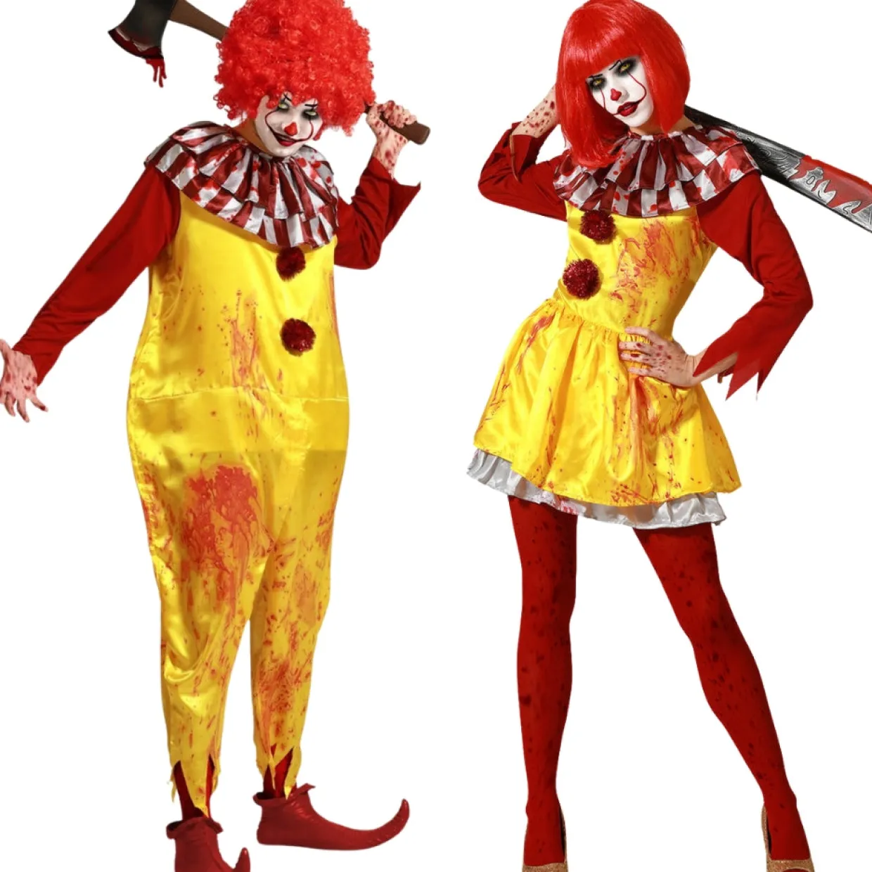Disfraces en pareja de Payasos Burger Siniestros