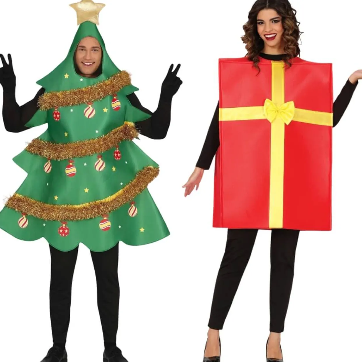 Disfraces en pareja de Regalo y Árbol de Navidad