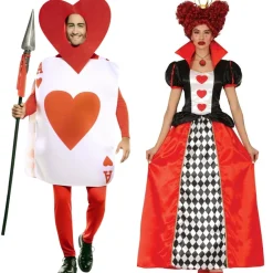 Disfraces en pareja de Reina Corazones y Carta