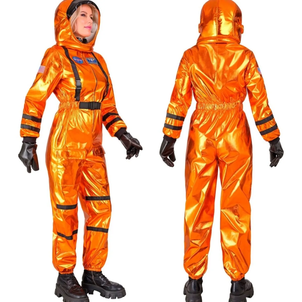 Disfraz de Astronauta Space Naranja para mujer