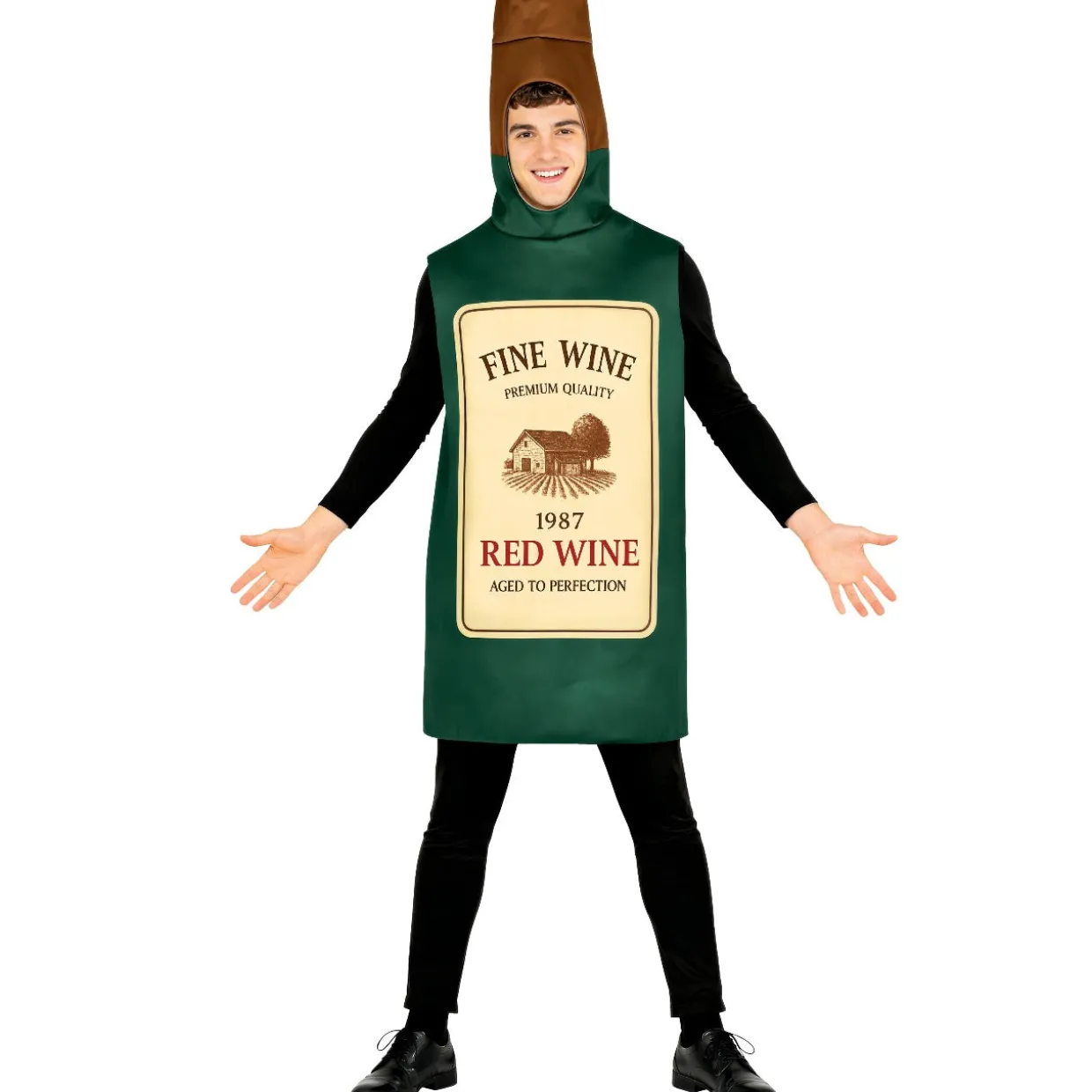 Disfraz de Botella de Vino Verde para adulto