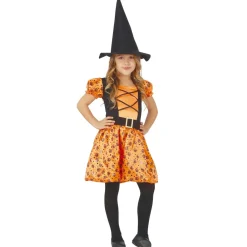 Disfraz de Bruja Calabaza Naranja para niña