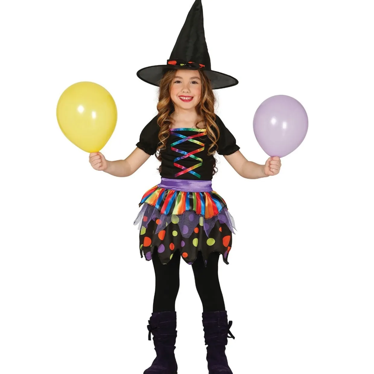 Disfraz de Bruja Colores para niña