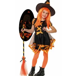 Disfraz de Bruja Cuca Naranja para niña