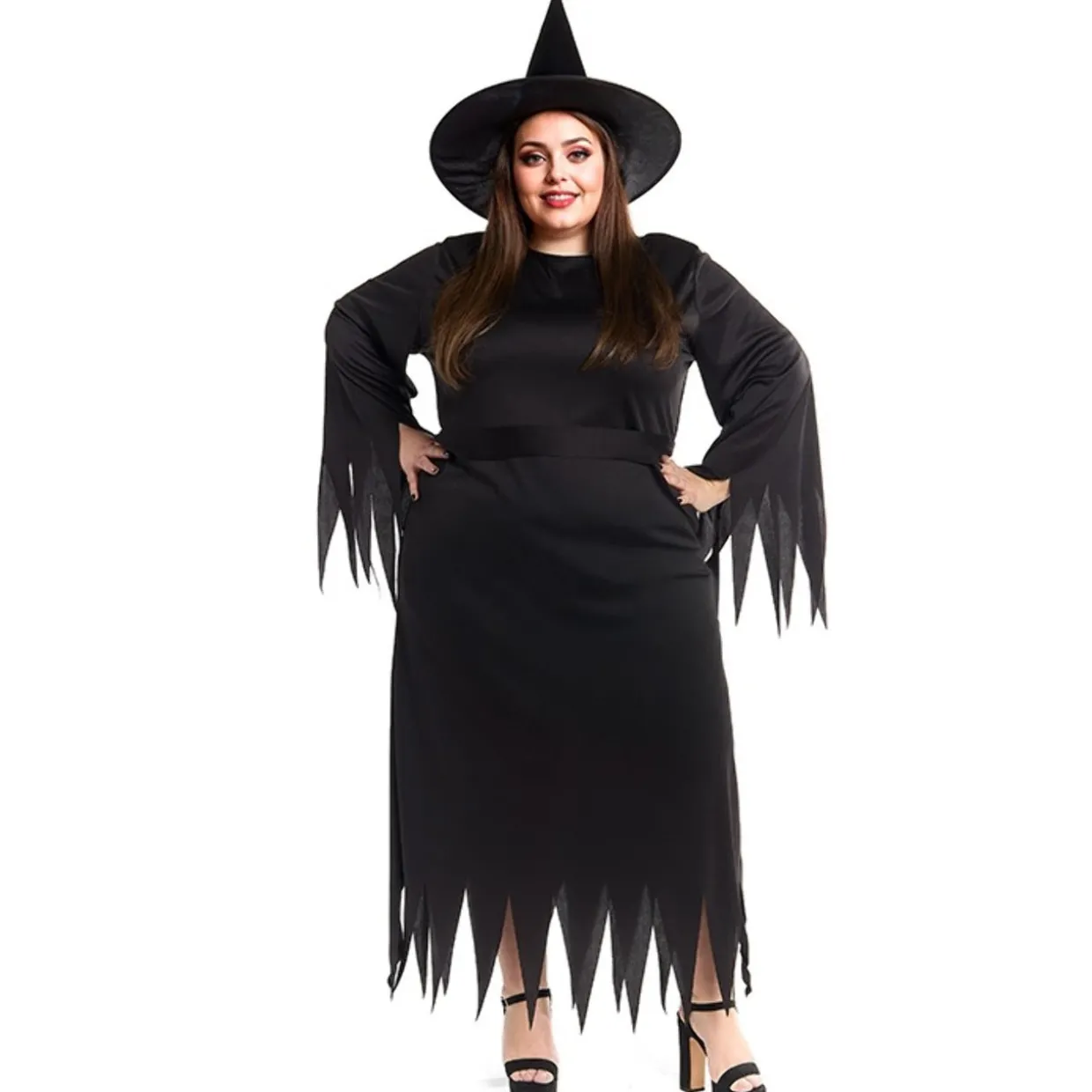 Disfraz de Bruja Negra Plus para mujer