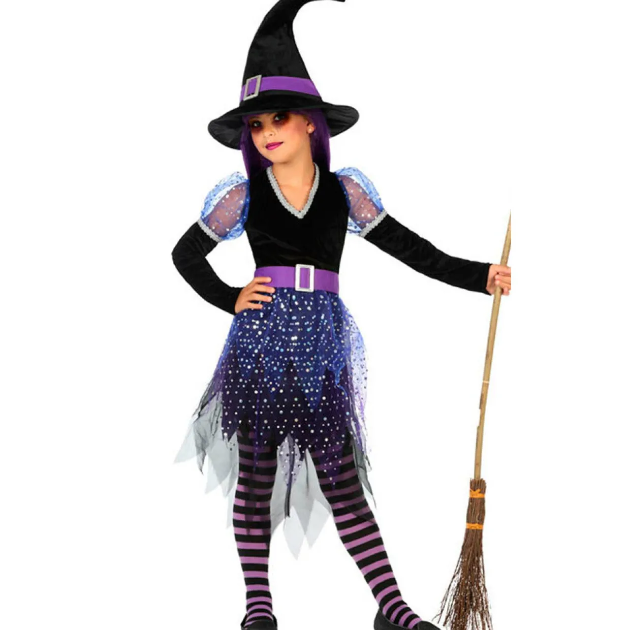 Disfraz de Bruja Púrpura para niña