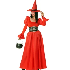 Disfraz de Bruja Rojo Corset para mujer
