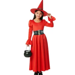 Disfraz de Bruja Rojo Corset para niña