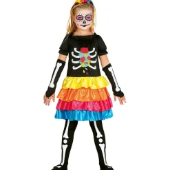 Disfraz de Catrina Colores para niña