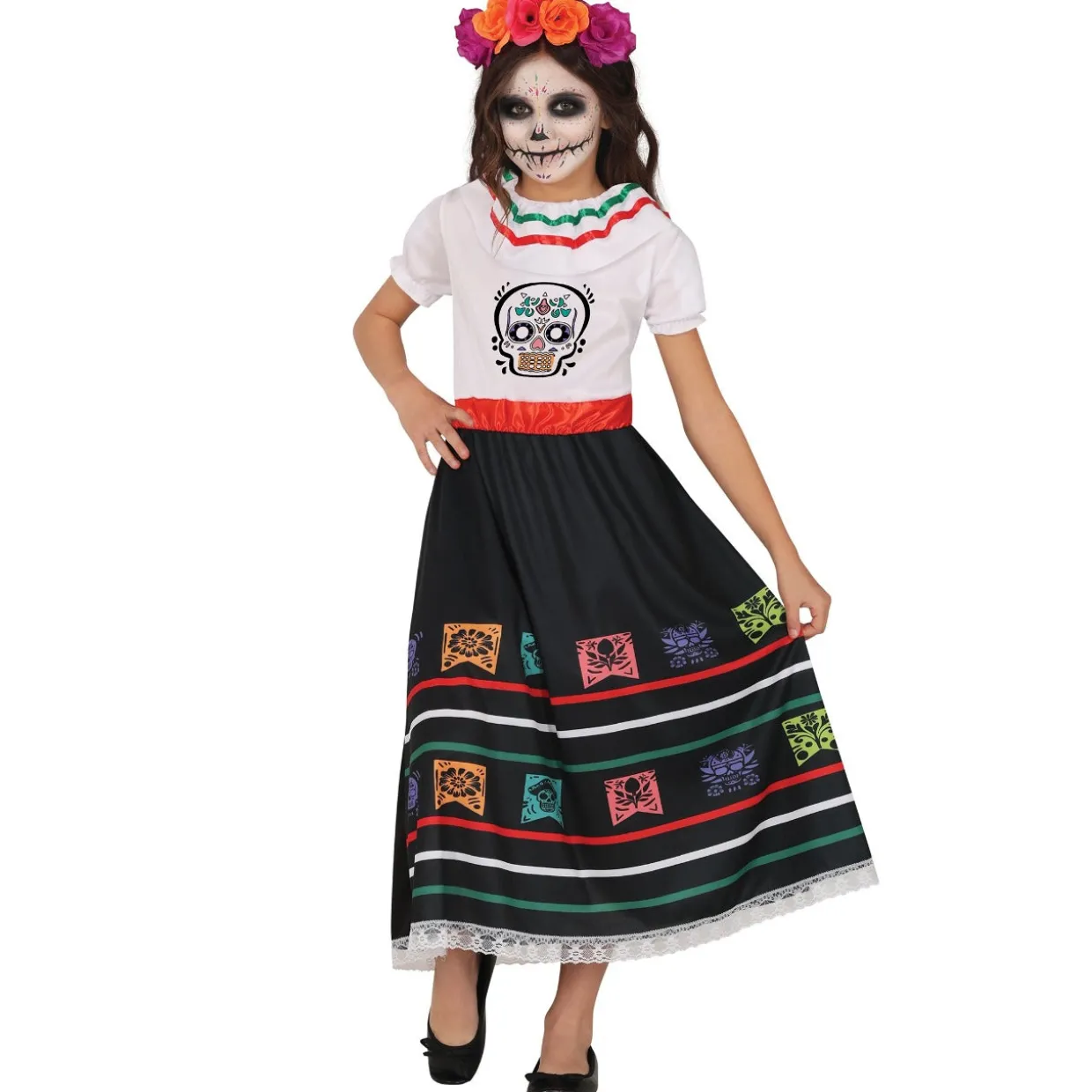 Disfraz de Catrina Colorida para niña