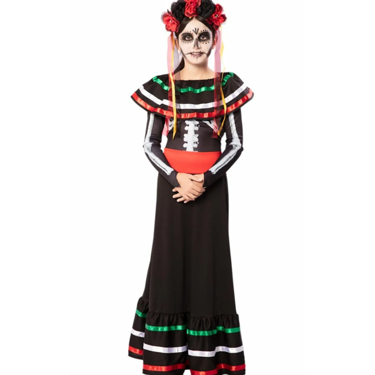 Disfraz de Catrina Frida para niña