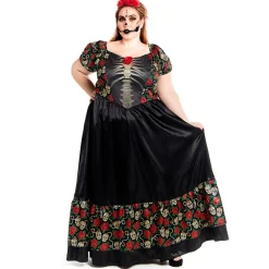 Disfraz de Catrina Mexicana Rosas Plus para mujer