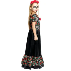 Disfraz de Catrina Mexicana Rosas para niña