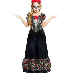 Disfraz de Catrina Mexicana Rosas para niña