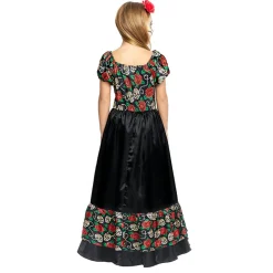 Disfraz de Catrina Mexicana Rosas para niña
