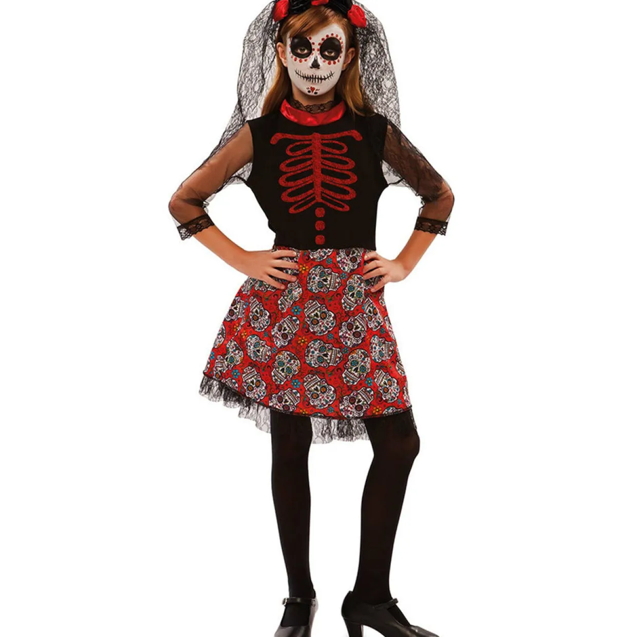 Disfraz de Catrina Roja para niña