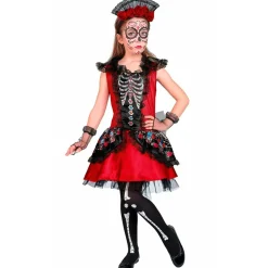 Disfraz de Catrina Rojo para niña