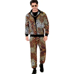 Disfraz de Chándal Años 80 Leopardo Fashion para adulto