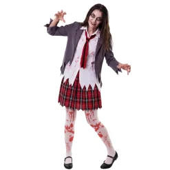 Disfraz de Colegiala Zombie con Corbata para mujer