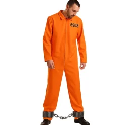 Disfraz de Convicto Naranja para adulto