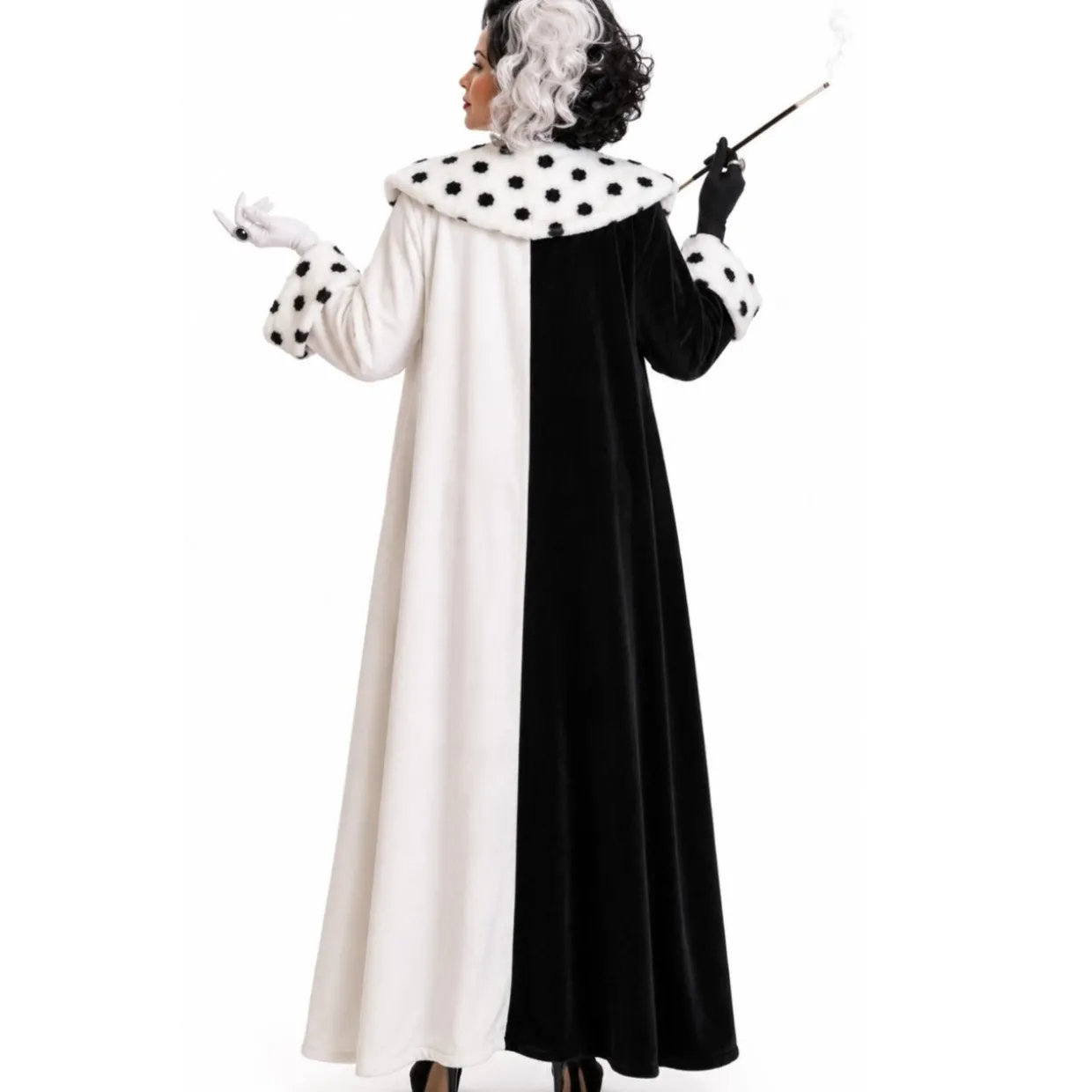 Disfraz de Cruella Abrigo mujer