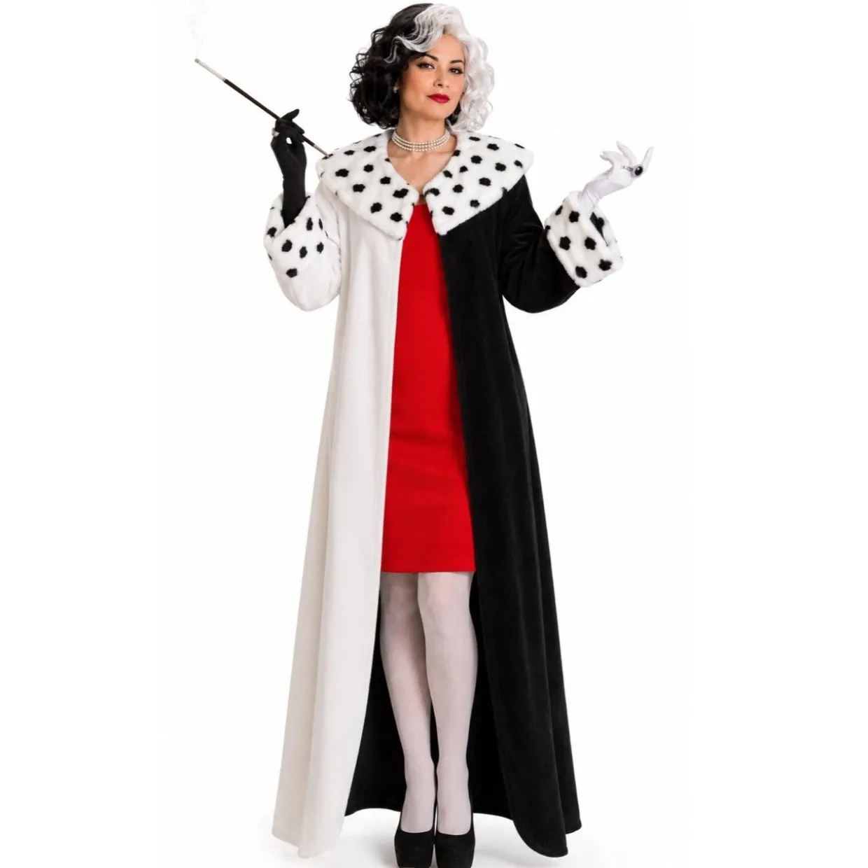 Disfraz de Cruella Abrigo mujer