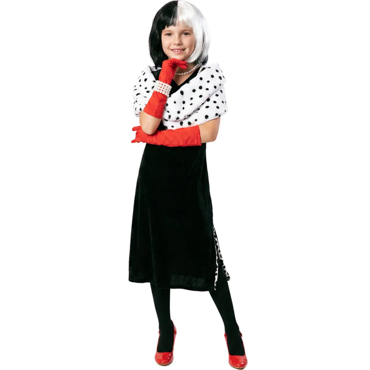Disfraz de Cruella Dálmata para niña