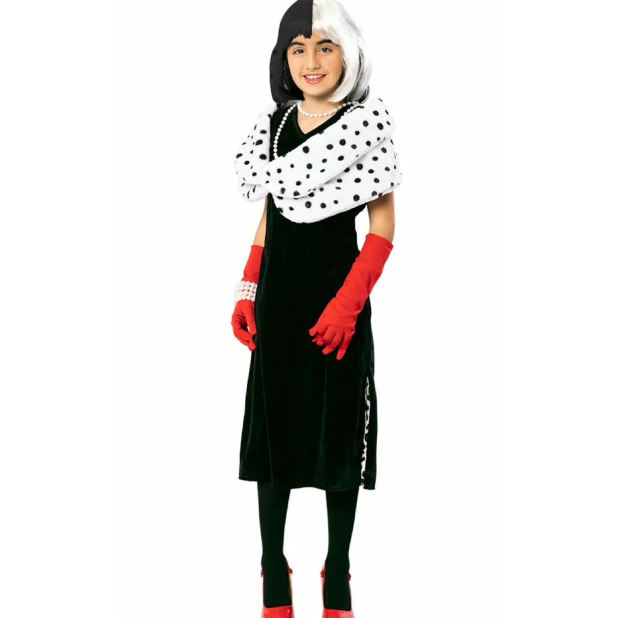 Disfraz de Cruella Dálmata para niña
