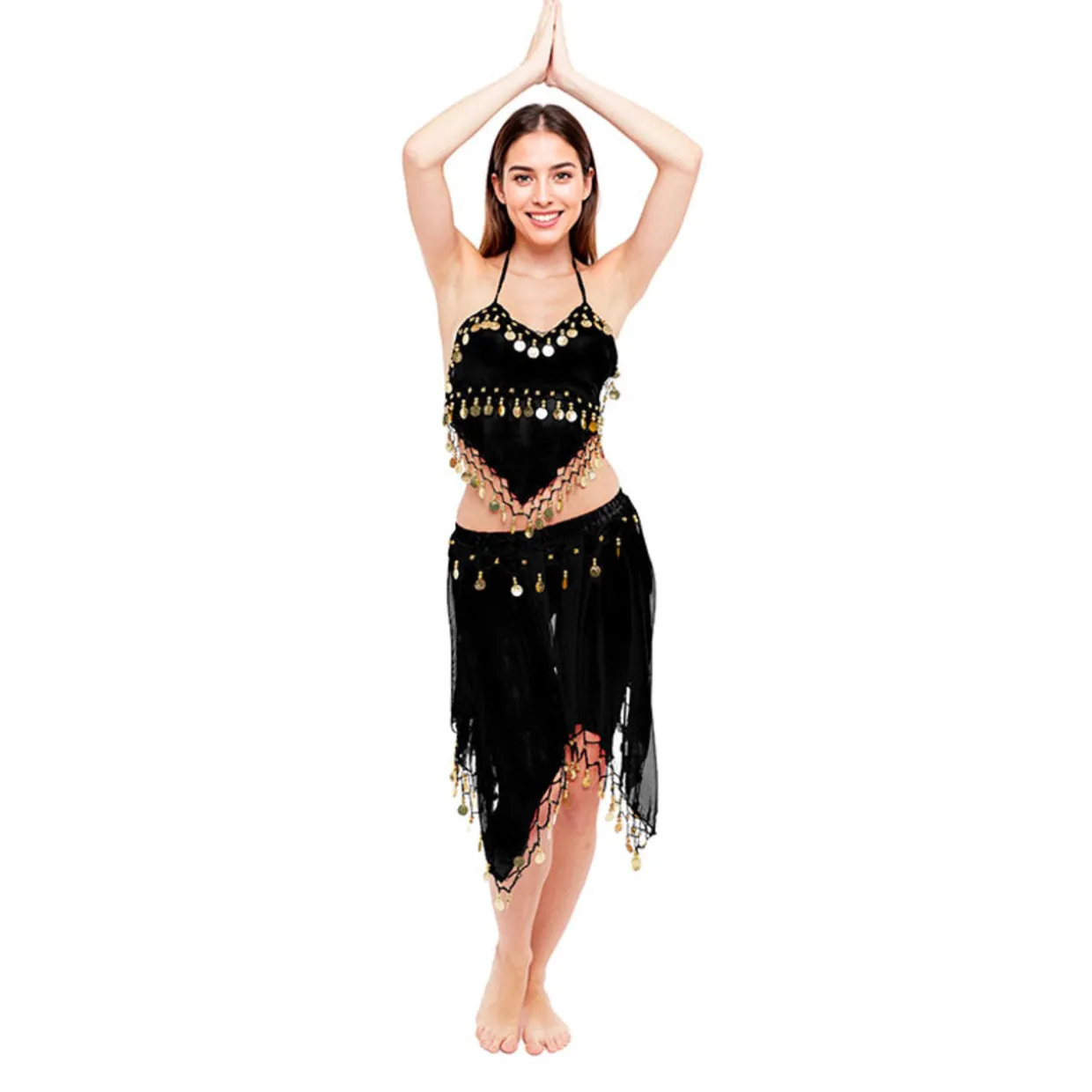 Disfraz de Danza del Vientre Falda Negro para mujer