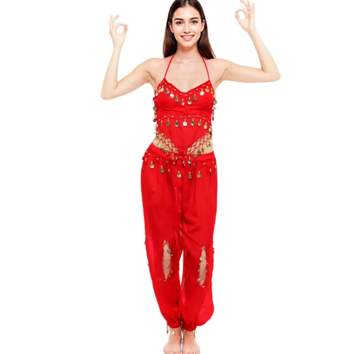 Disfraz de Danza del Vientre Rojo para mujer