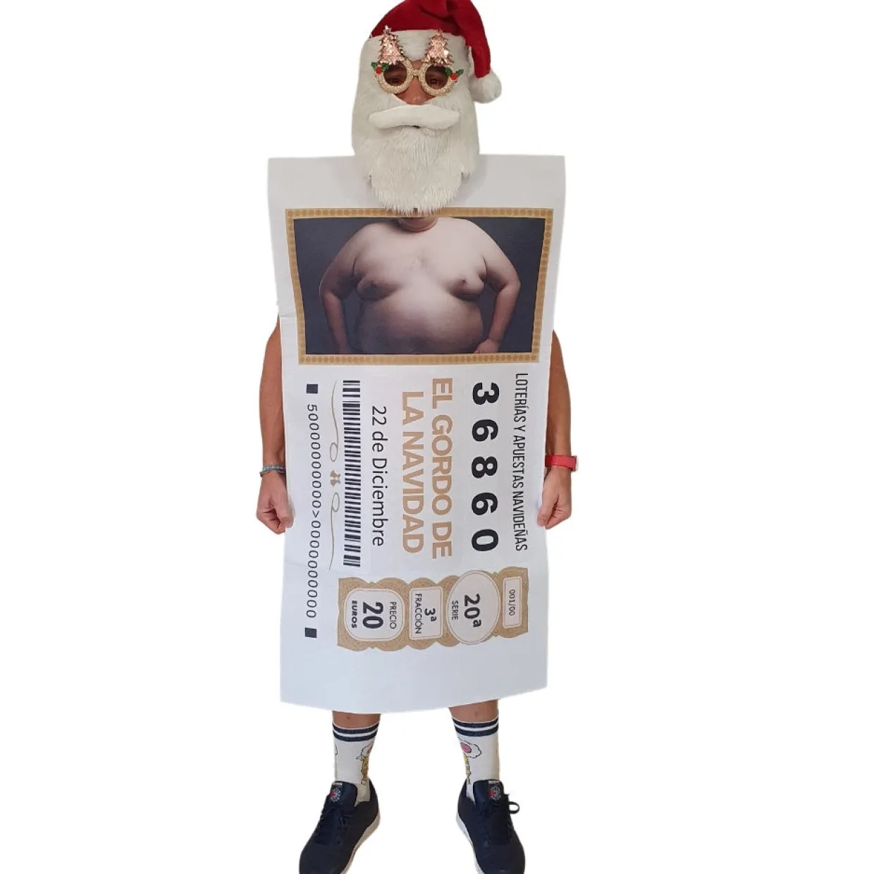 Disfraz de Décimo de Lotería de Navidad para adulto