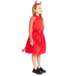 Disfraz de Diablesa Rojo para niña