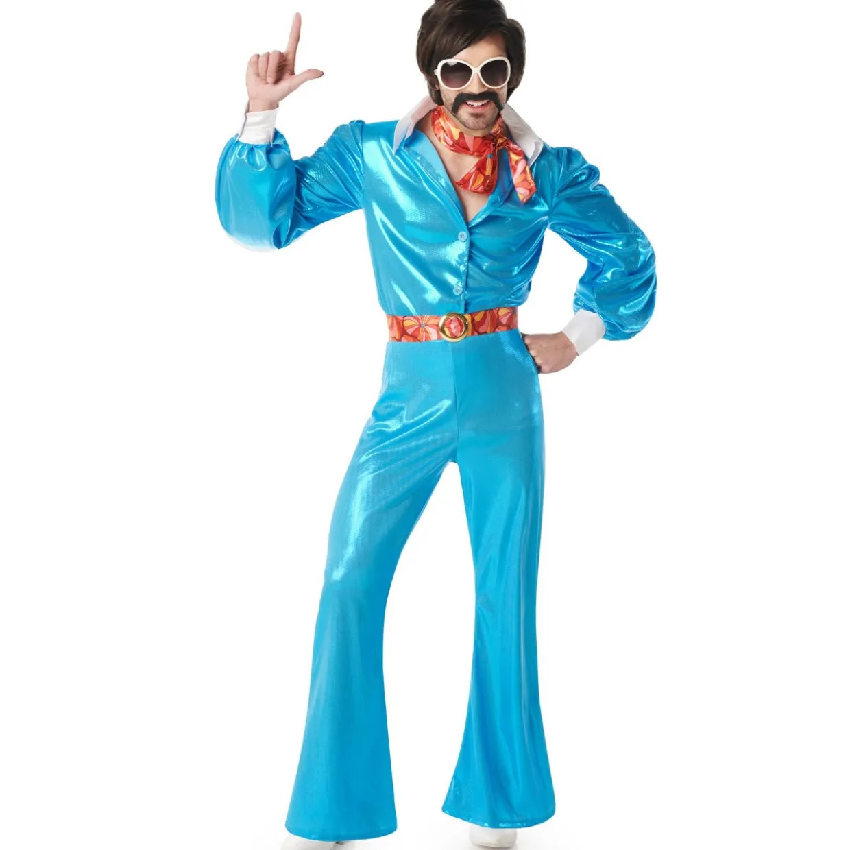 Disfraz de Disco Floral Años 70 para hombre