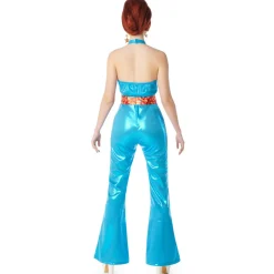Disfraz de Disco Floral Años 70 para mujer