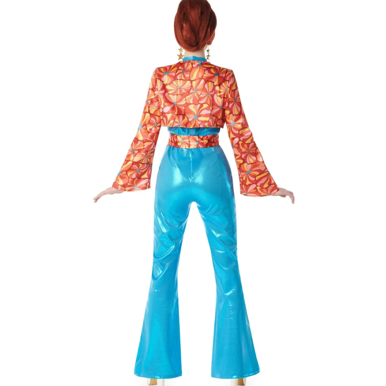 Disfraz de Disco Floral Años 70 para mujer