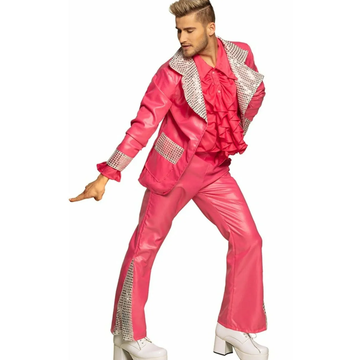Disfraz de Disco Rosa para hombre
