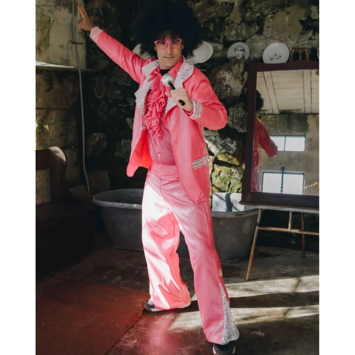 Disfraz de Disco Rosa para hombre