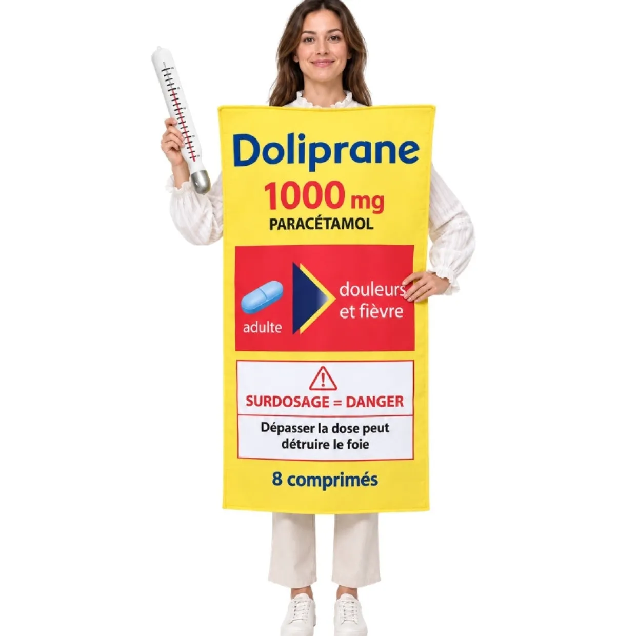 Disfraz de Doliprane Paracetamol para adulto