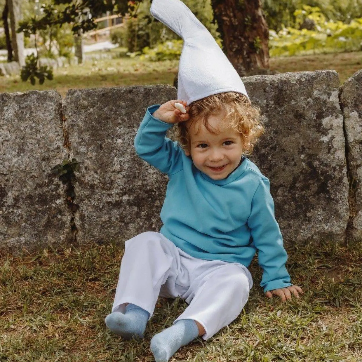 Disfraz de Duende Azul Clásico para bebe