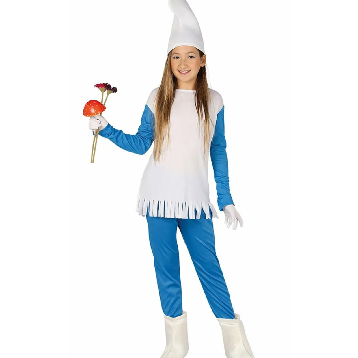 Disfraz de Duende Azul Pompón para niña