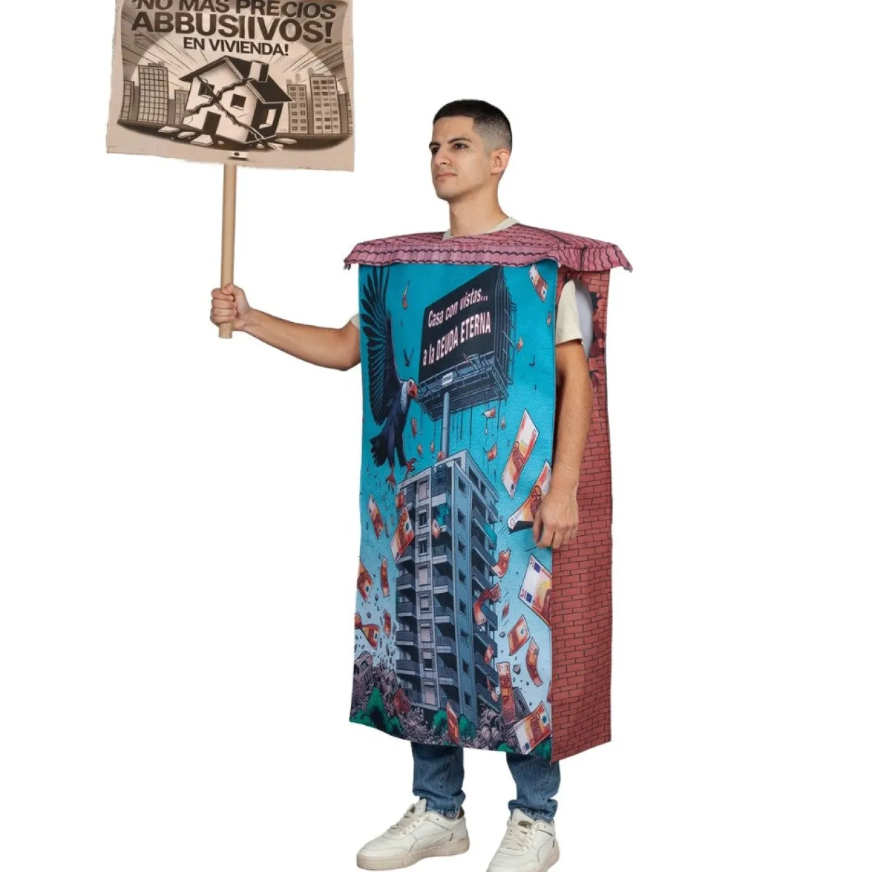 Disfraz de Edificio Protesta Ley de Vivienda para adulto
