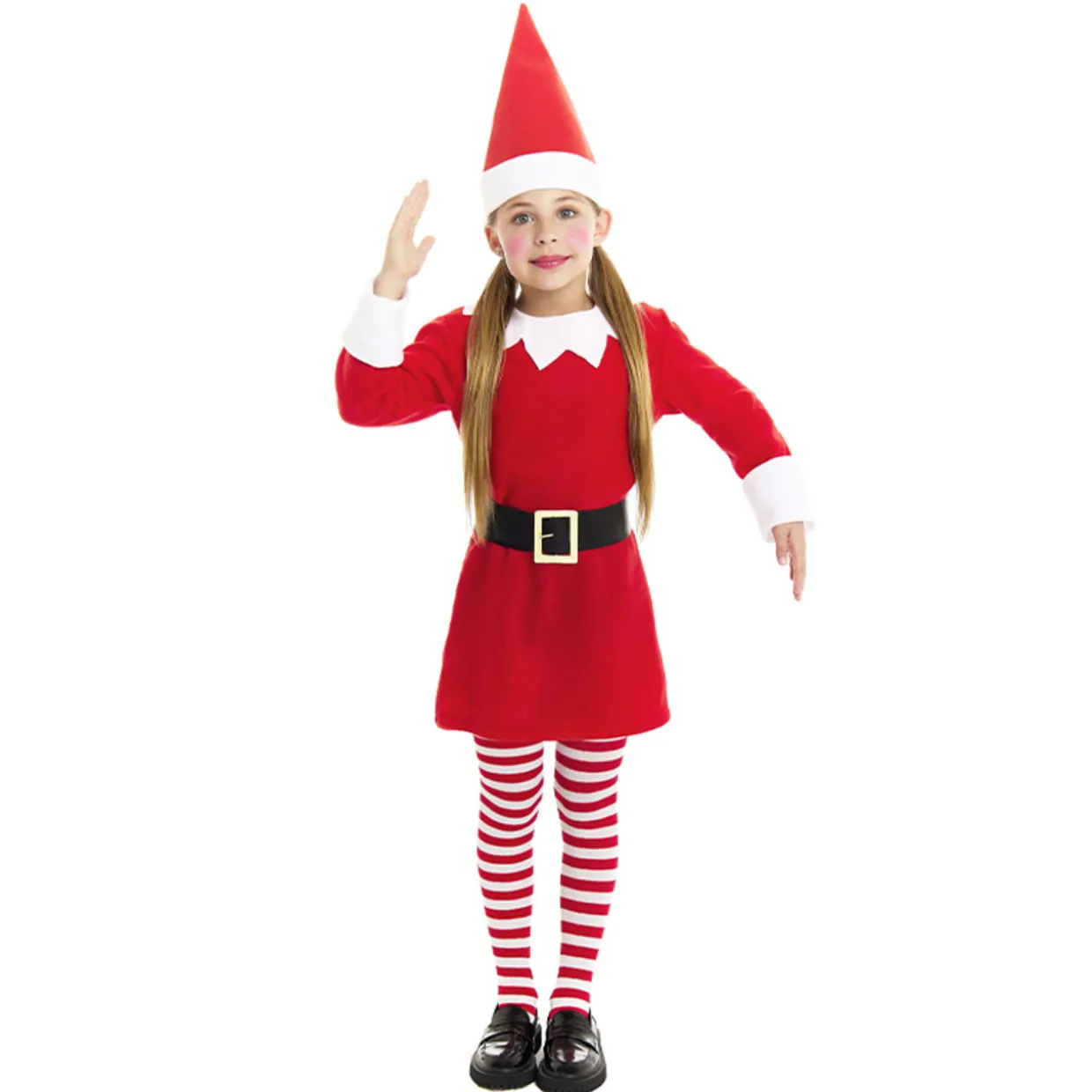 Disfraz de Elfa de la Navidad Rojo para niña
