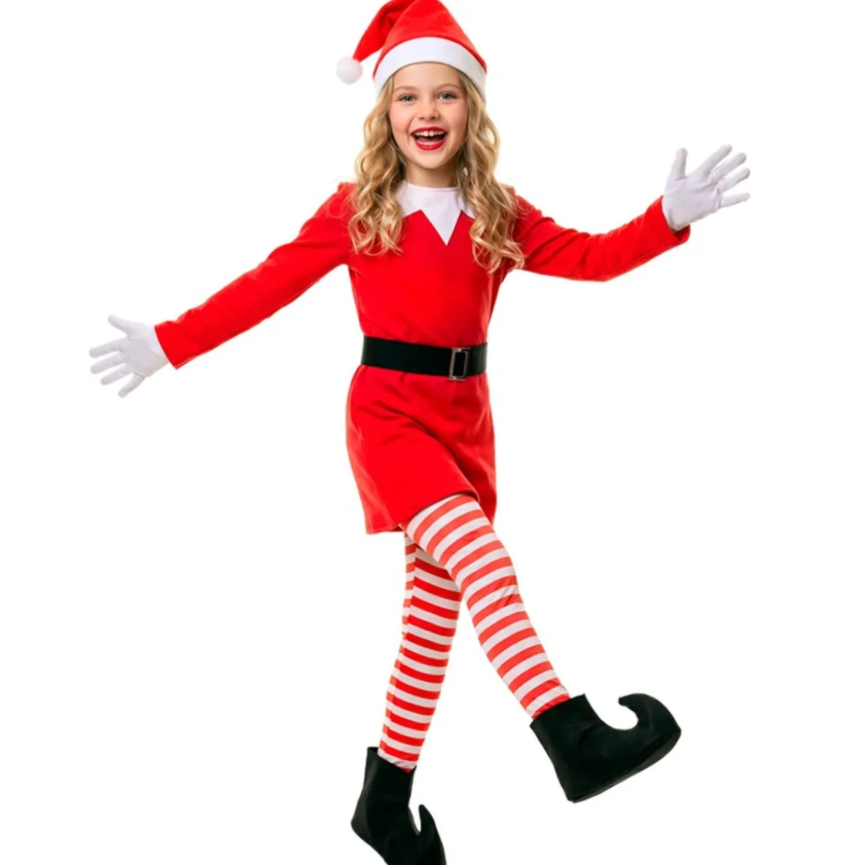 Disfraz de Elfa Divertida de Navidad para niña