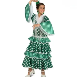 Disfraz de Flamenca Alba Verde para niña