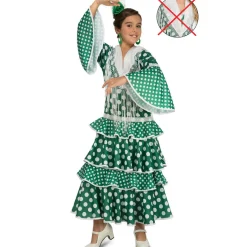 Disfraz de Flamenca Alba Verde para niña