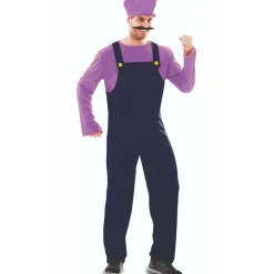 Disfraz de Fontanero Waluigi para adulto
