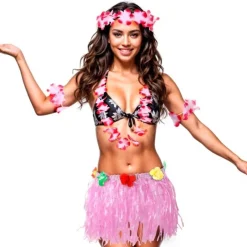 Disfraz de Hawaiana Rosa para mujer